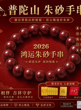 普陀山天然朱砂手串特级紫金砂男女款转运珠正品本命年缺火补火土