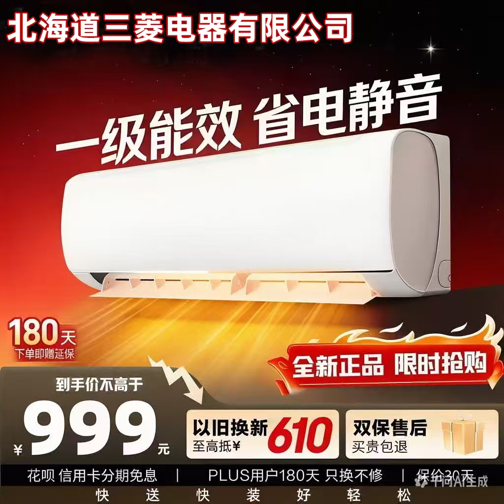 政府补贴】空调一级能效大1/1.5匹冷暖家用单冷出租屋用卧室挂机