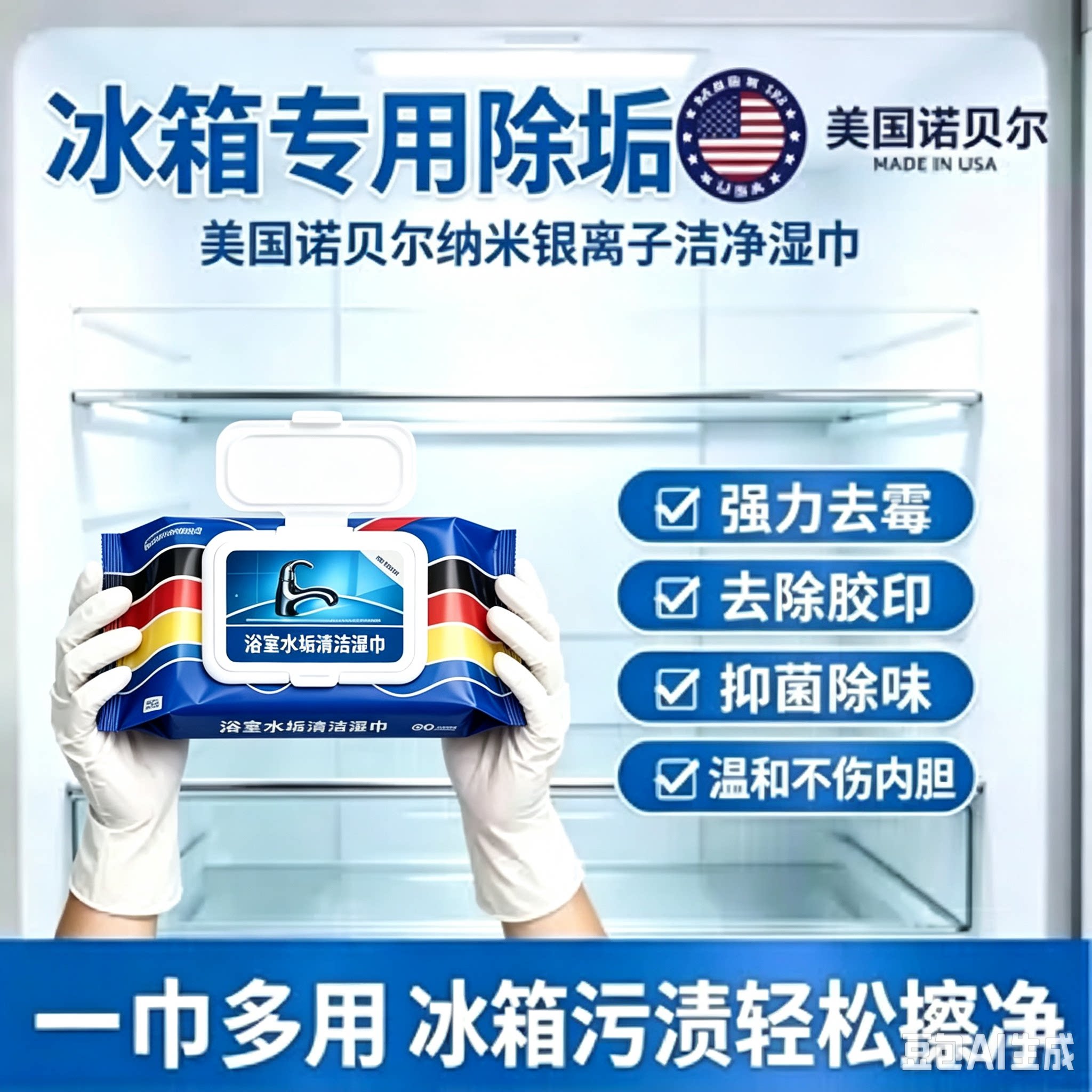 【强力清洁】厨房冰箱清洁湿巾多用途清洁湿巾全屋通用多效合一JM