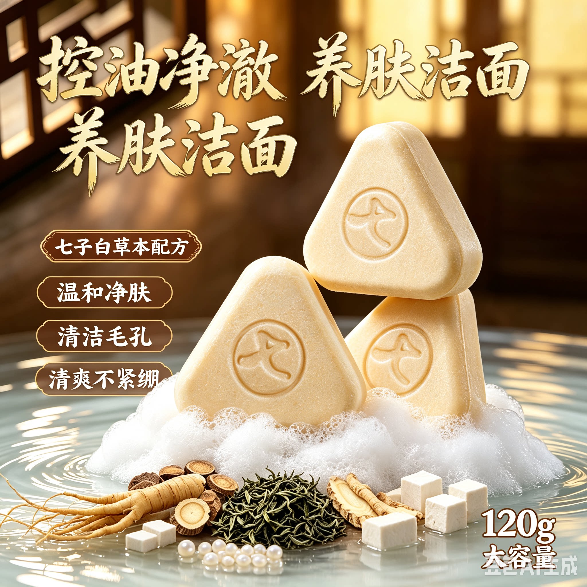 【官方正品】草本七子白洗脸皂去黑头控油深度清洁护肤香皂JM