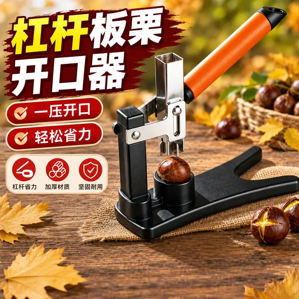 板栗开口器剥栗子神器家用手动剥壳机十字剥皮机不锈钢手动工具lj