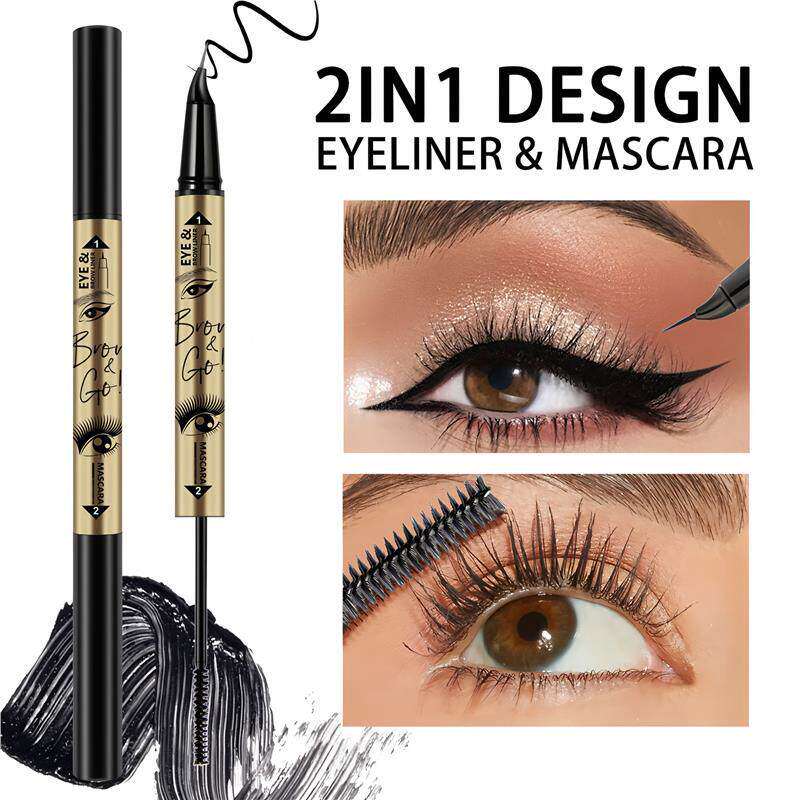出口QICIY 3 In 1 Eye Makeup Set 五色眼线眉笔睫毛膏组合彩妆