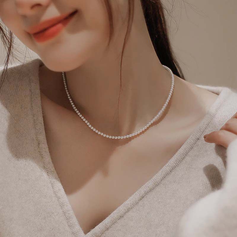 珍珠项链配饰女不掉色夏季高级感轻奢小众百搭锁骨链串珠颈链饰品