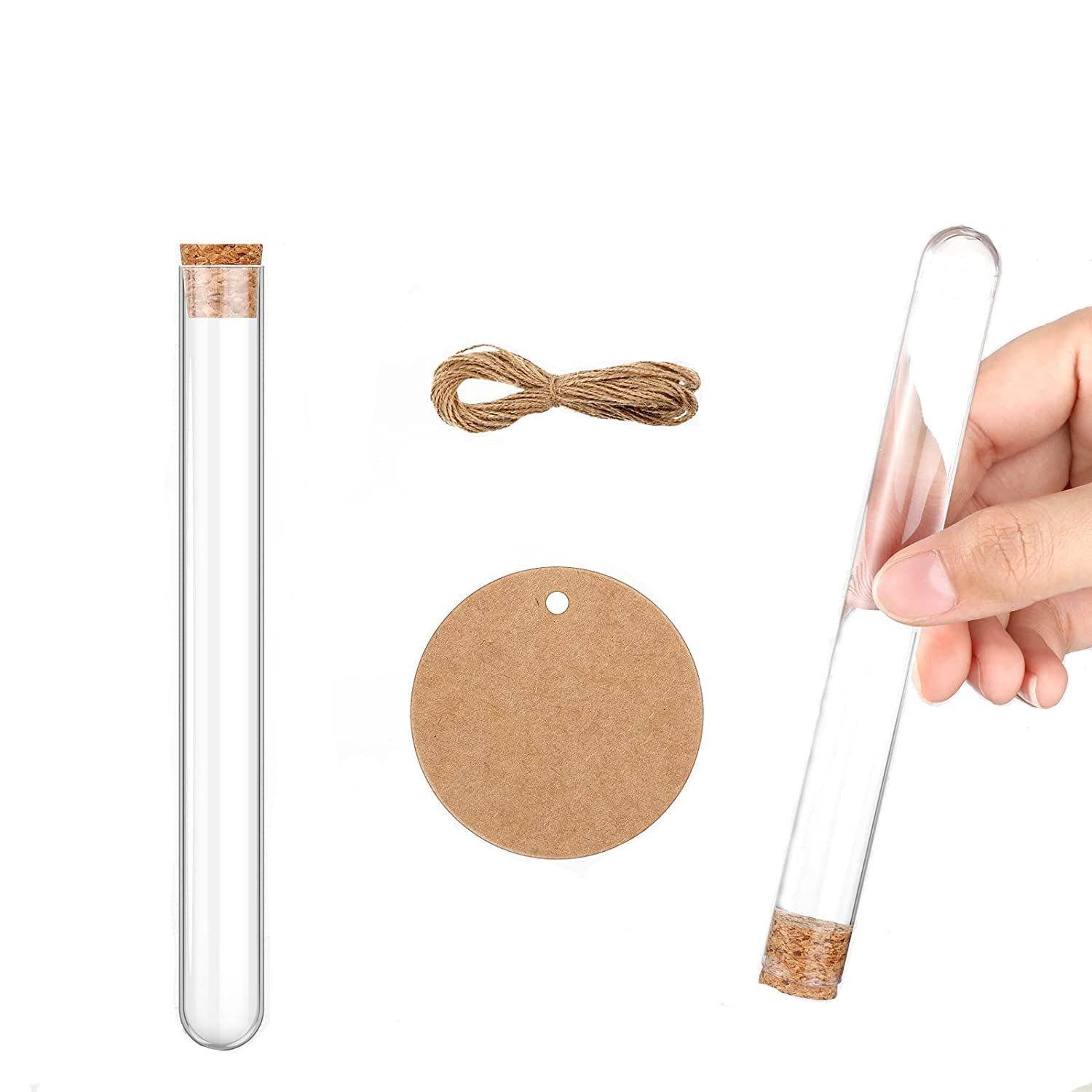 厂家直供ps塑料试管15*100mm带木塞配小漏斗麻绳标签飞机盒套装