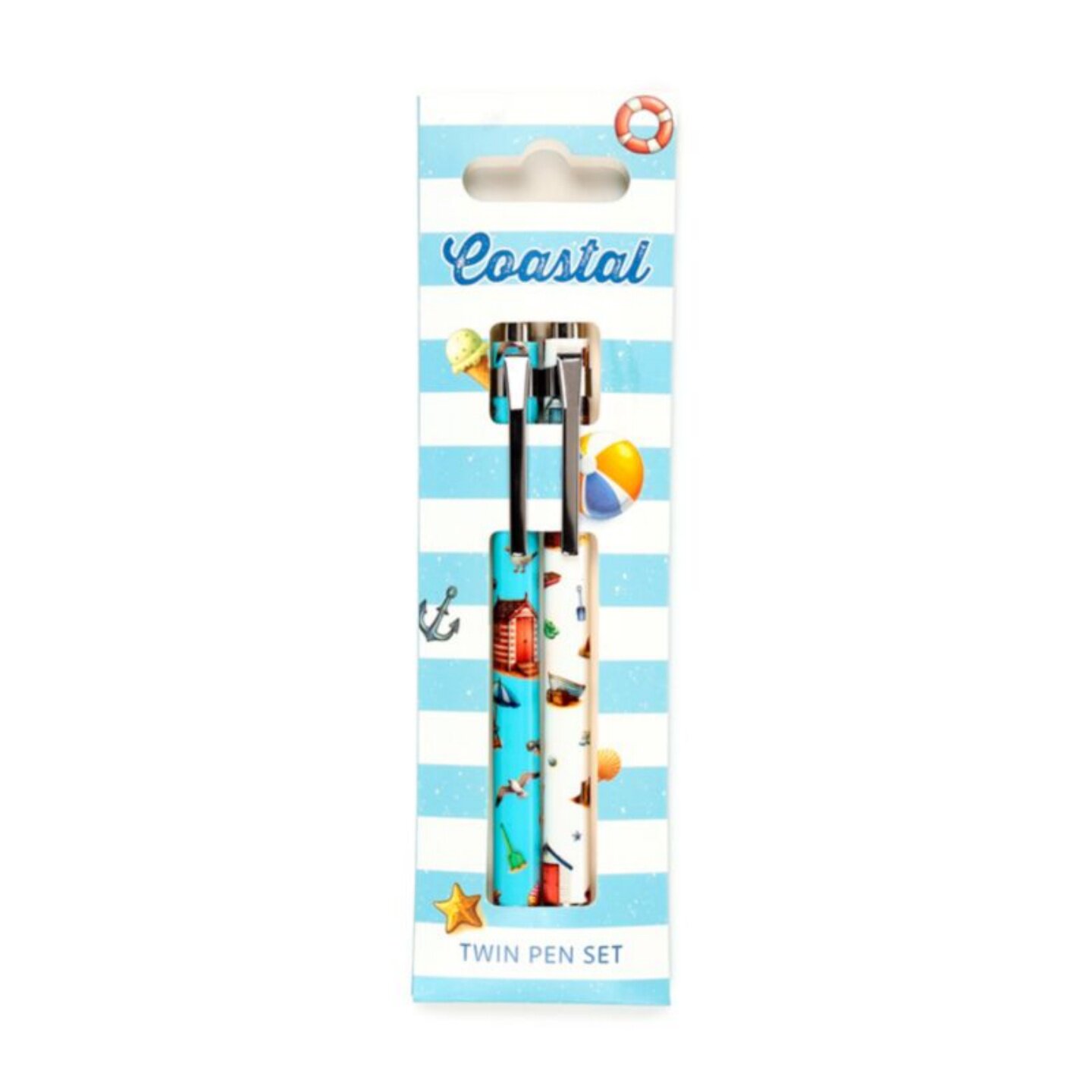 进口Coastal Twin Pen海岸风圆珠笔套装 黑色墨水 创意书写礼品笔