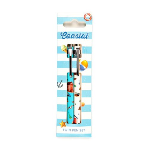进口Coastal Twin Pen海岸风圆珠笔套装 黑色墨水 创意书写礼品笔