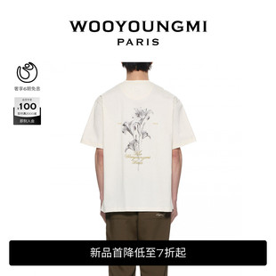 新品WOOYOUNGMI26春夏男士潮流时尚通勤日常舒适背后印花短袖T恤