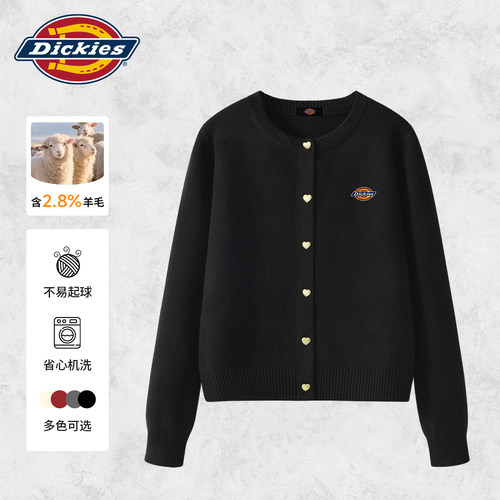 Dickies圆领开衫羊毛针织毛衫女