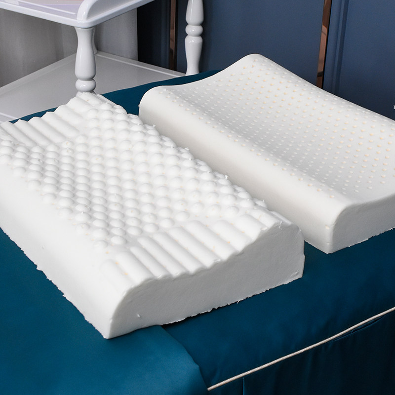 乳胶枕头枕芯带棉枕套美容院按摩床上可用枕头曲线波浪成人单人只