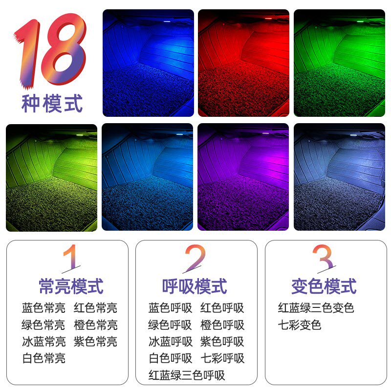 适用奥迪A6L/Q5L/A4L车内饰用品A5/Q7/A7/A8脚窝灯氛围灯配件大全