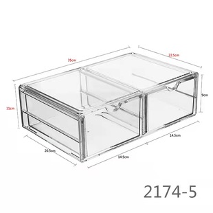 特大号抽屉式桌面透明收纳盒亚克力A4纸化妆品文具手账美甲整理架