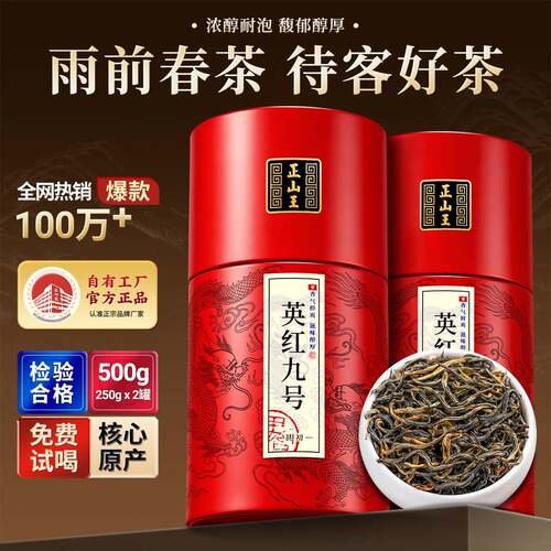 特级英红九号茶叶2025新茶明前春茶纯芽金毫500g罐装红茶