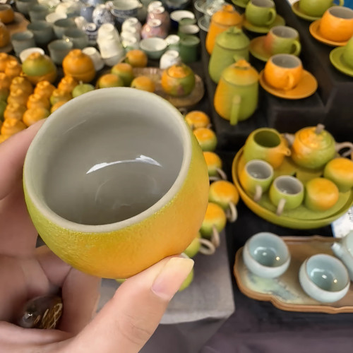 可爱仿真丑橘陶瓷主人茶杯