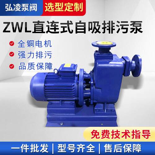 ZWL型直联自吸式无堵塞排污泵卧式自吸泵自吸污水泵