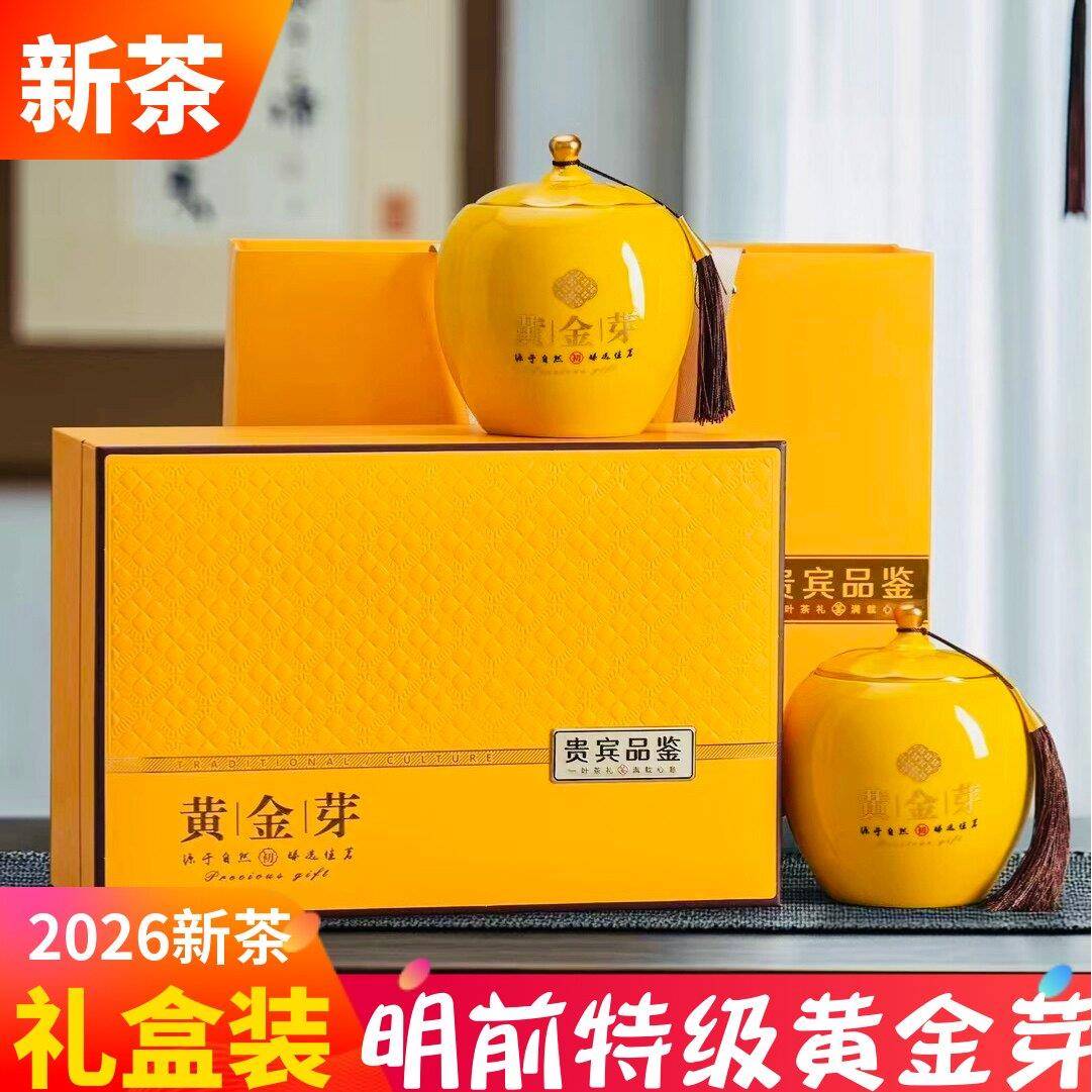 黄金芽2026新茶明前特级开园头采白茶安吉瓷罐礼盒装奶白茶绿茶叶
