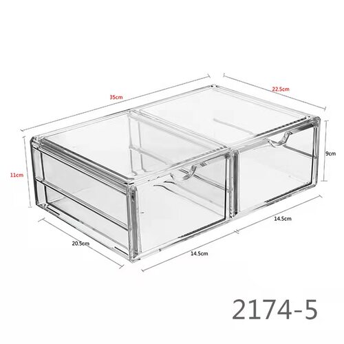 特大号抽屉式桌面透明收纳盒亚克力A4纸化妆品文具手账美甲整理架