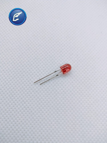 F5矮圆头透明两脚红发红常亮LED发光二极管 5mm交通指示灯珠