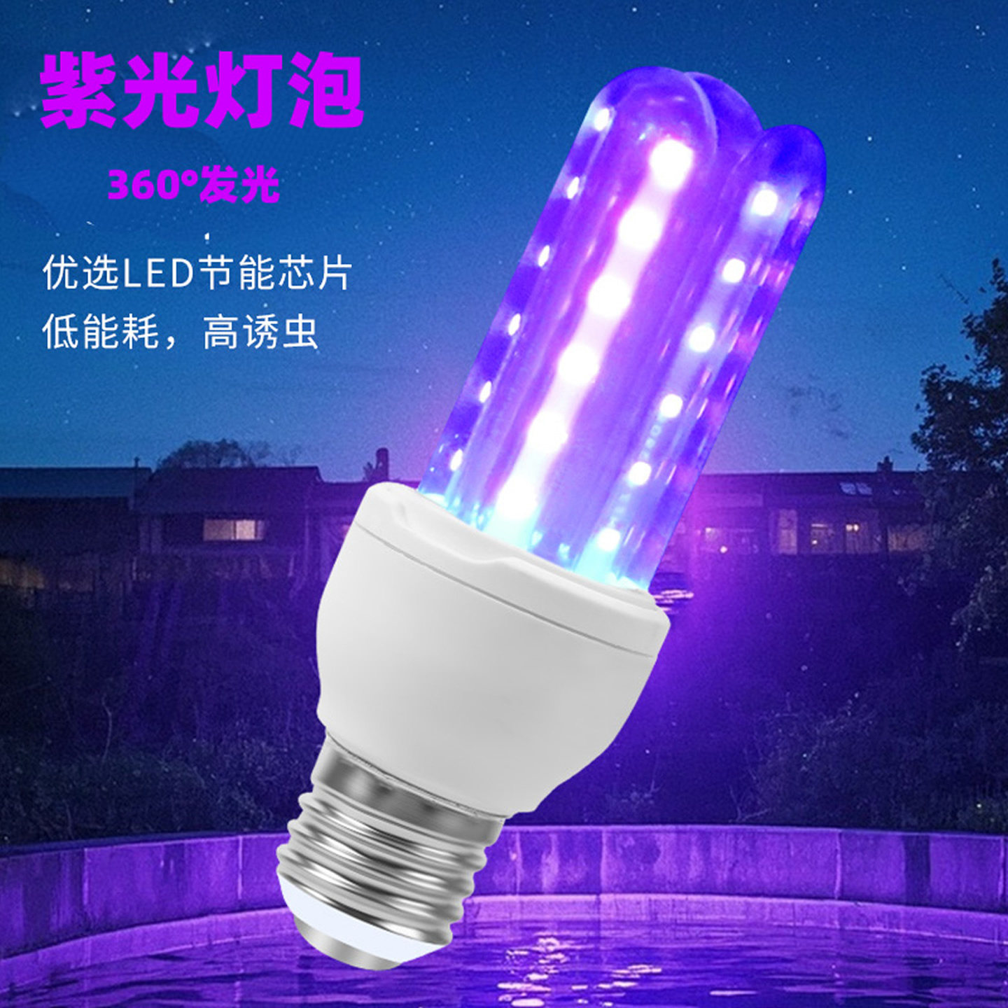 低压直流紫光灯泡3.2V诱虫灯泡