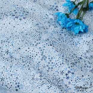 蓝星海 80支LIBERTY平替高支全棉布料面料数码印花女儿童服装府绸