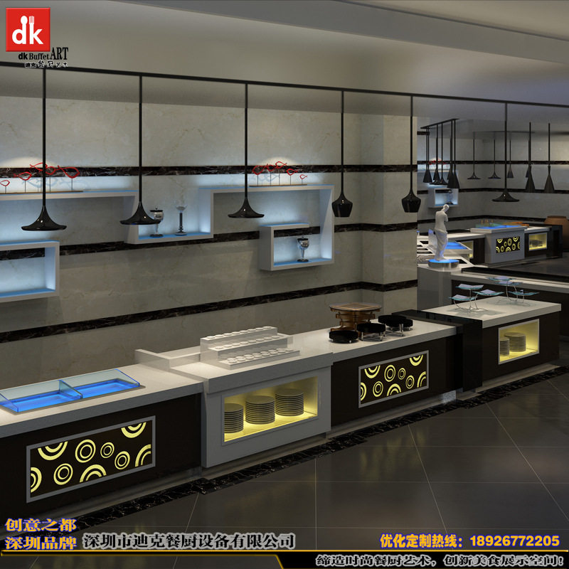 深圳迪克移动布菲台自助餐厅取餐台原装现货  dk自助餐台定做厂家
