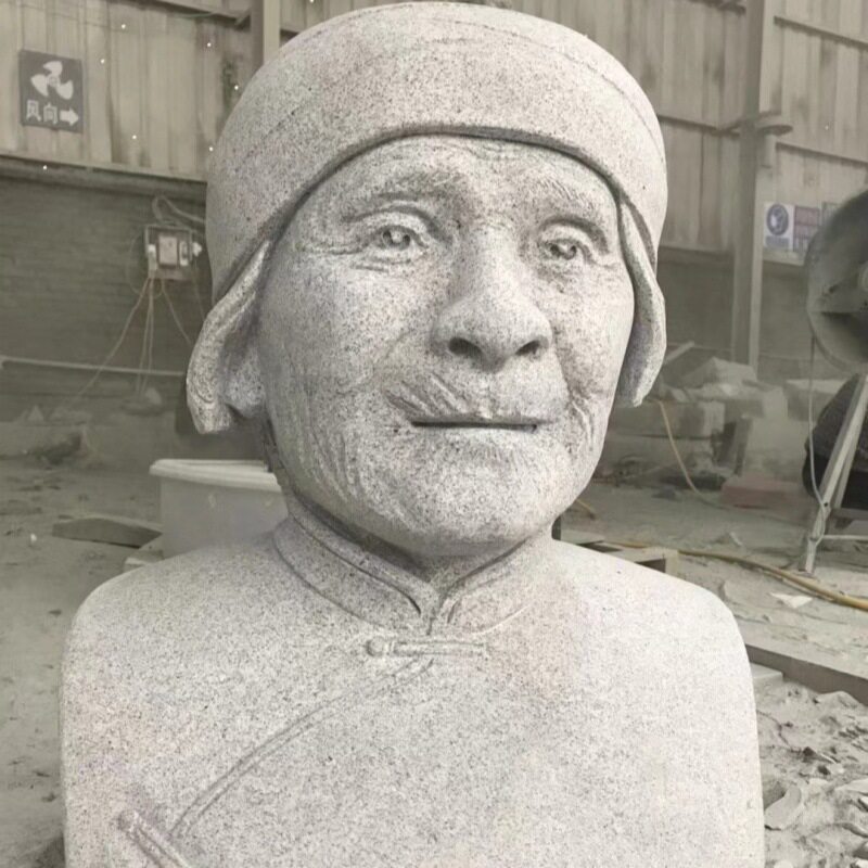 真人肖像石雕定制石头半身像人物雕塑纪念老人父母亲名人石塑像