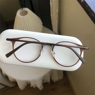 142软妹子甜美轻钨碳塑钢眼镜框镜架女中小框型圆形配近视 7克49