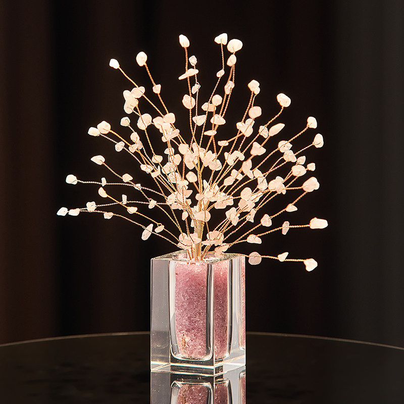 水晶树摆件家居客厅酒柜电视柜装饰轻奢档公桌面店铺开业送礼