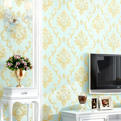 欧式3d立体墙纸非自粘无胶刷胶家用卧室客厅餐厅现代简约装修壁纸