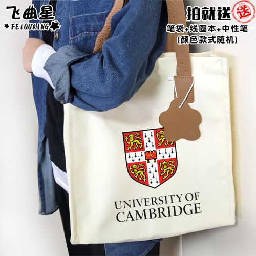 牛津剑桥伦敦大学名校纪念帆布包手提学生书包单肩背包补习袋子