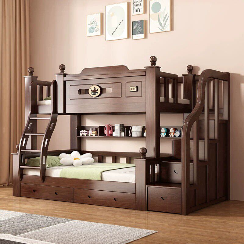 实木上下床双层床两层高低床小户型双人床儿童床上下铺木床子母床