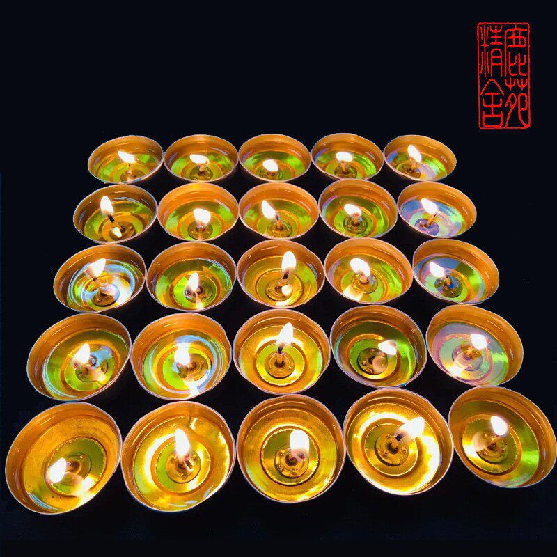 天然植物油无烟酥油灯蜡烛