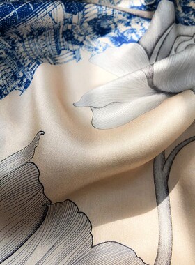 杭州丝绸莫兰迪灰色缎面丝巾真丝女春秋季长款桑蚕丝围巾披肩两用