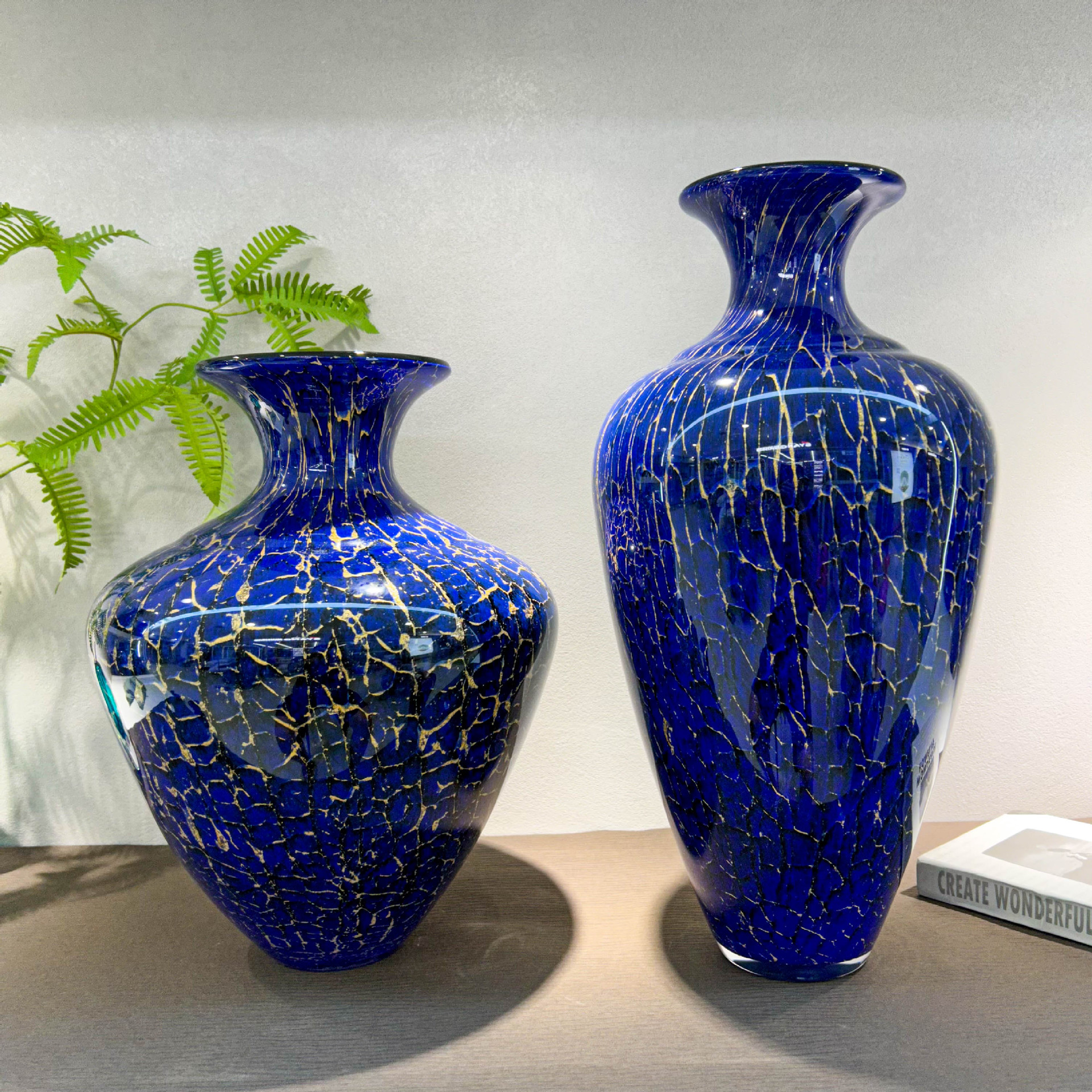 新中式轻奢手工琉璃花瓶家居样板间酒店大堂售楼部高级感软装饰品