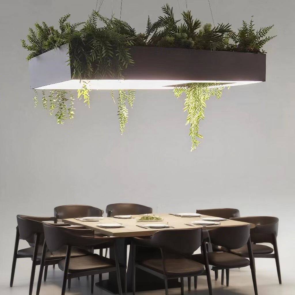 定制植物吊灯长方形创意酒店休闲区民宿东南亚餐厅景观绿植吊灯