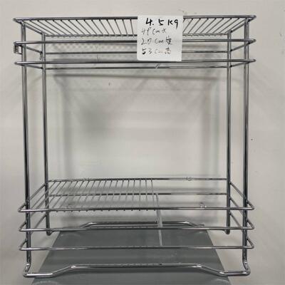 电镀拉篮缓冲阻尼厨房橱柜拉篮可挂壁收纳碗架碗碟柜大号