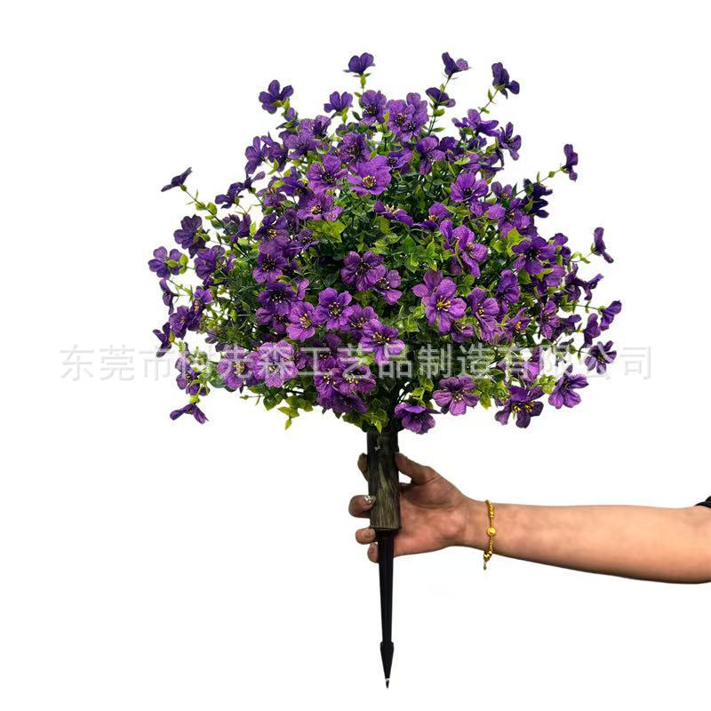 亚马逊爆款多色紫蝴蝶兰地插庭院装饰春夏户外家居人造绿植装饰花图片
