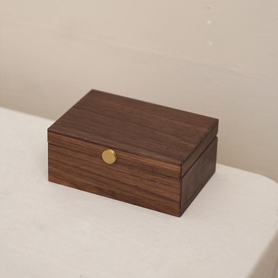 黑胡桃木桌面金豆收纳盒金条10g20g储物盒长方形纪念币收藏盒送礼