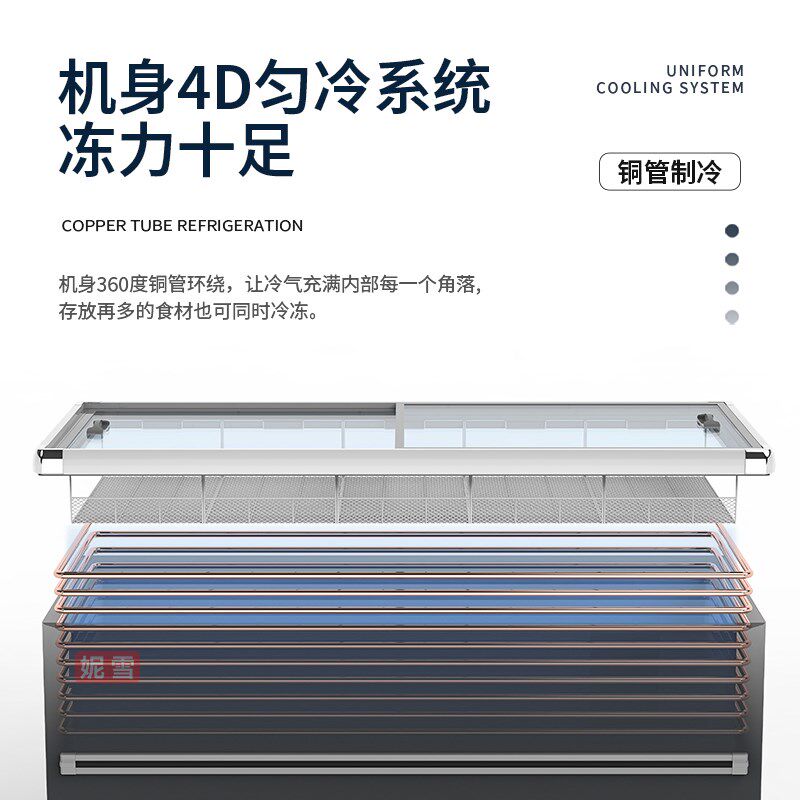 冷藏展示柜冷冻展示柜透明玻璃保鲜柜商用超市冰柜大容量卧式岛柜