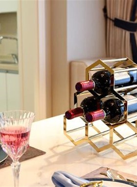 欧式家居别墅客厅酒柜装饰品摆件餐桌红酒架葡萄酒架家用创意摆设