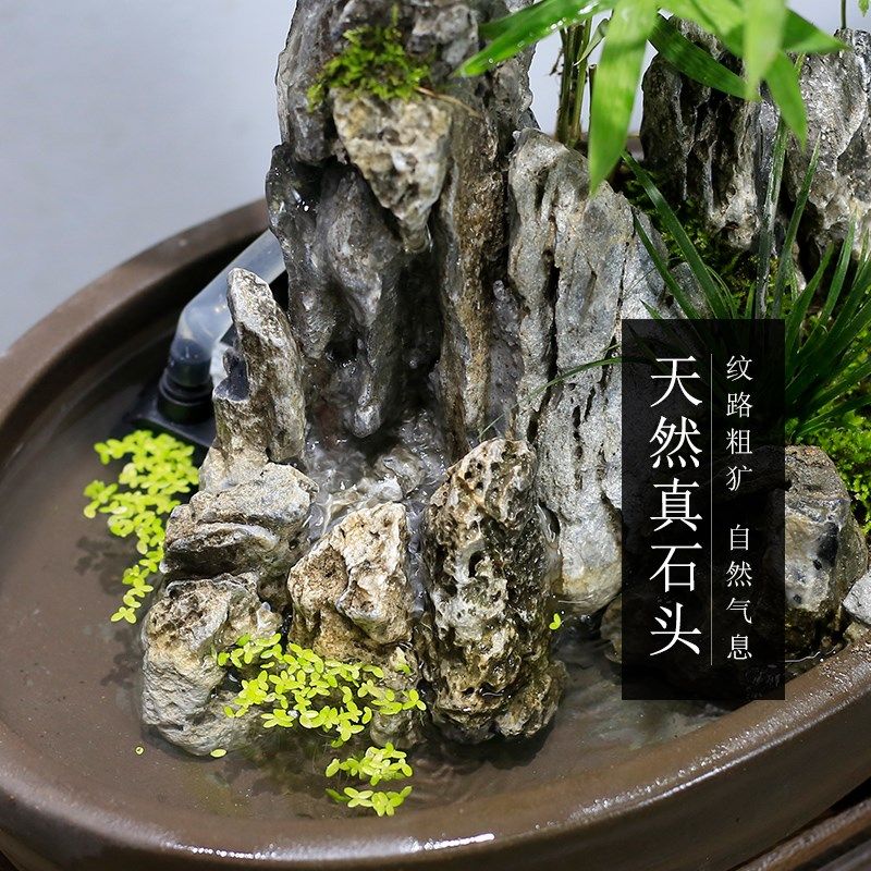 流水假山盆景植物福建茶造型老桩室内客厅办公室绿植桌面盆栽摆件