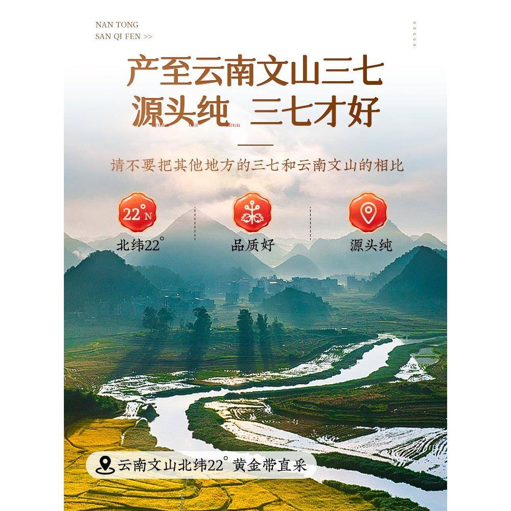 特级三七粉正宗云南文三七20头田七粉正品官方经营店非野生中药材