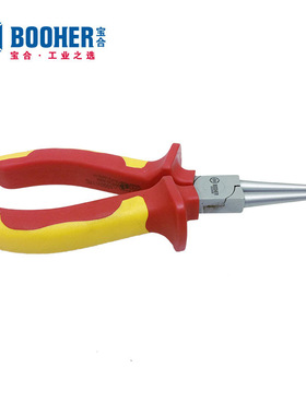 Booher宝合工具 双色VDE绝缘圆嘴钳6英寸 BH0220506