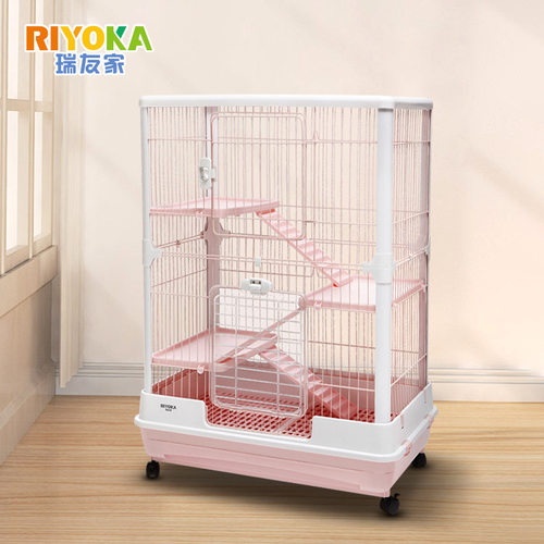 瑞友家中号80豪华兔笼可开顶带天窗支撑高围边小宠笼A-RB80-2PT