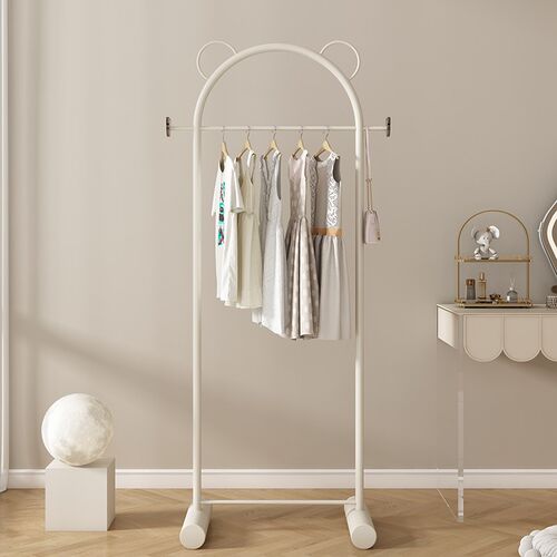 网红落地卧室简易家用奶油风衣帽架挂衣架轻奢室内杆式晾衣服架子