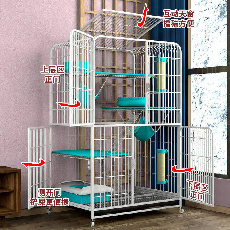 猫笼子二层三层四层猫别墅猫窝猫舍猫咪房子家用宠物笼子室内包邮