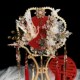 新娘结婚团扇重工双面双色出嫁中式 秀禾喜扇子diy材料包成品古风