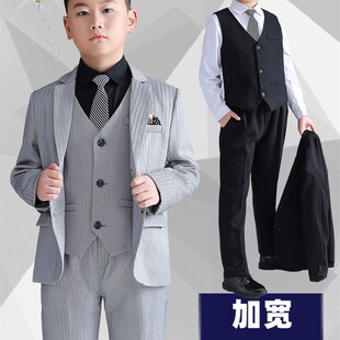 2023新款 中大童礼服英伦胖童主持人模特走秀钢琴演出 套装 男童西装