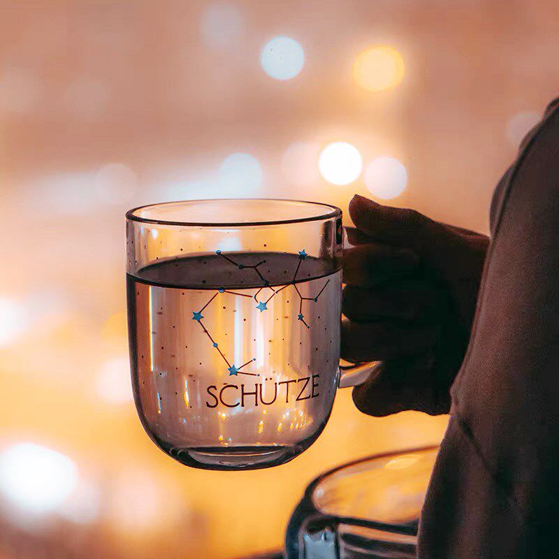 创意手工玻璃杯家用带把手水杯牛奶杯燕麦早餐杯子咖啡杯生日礼物