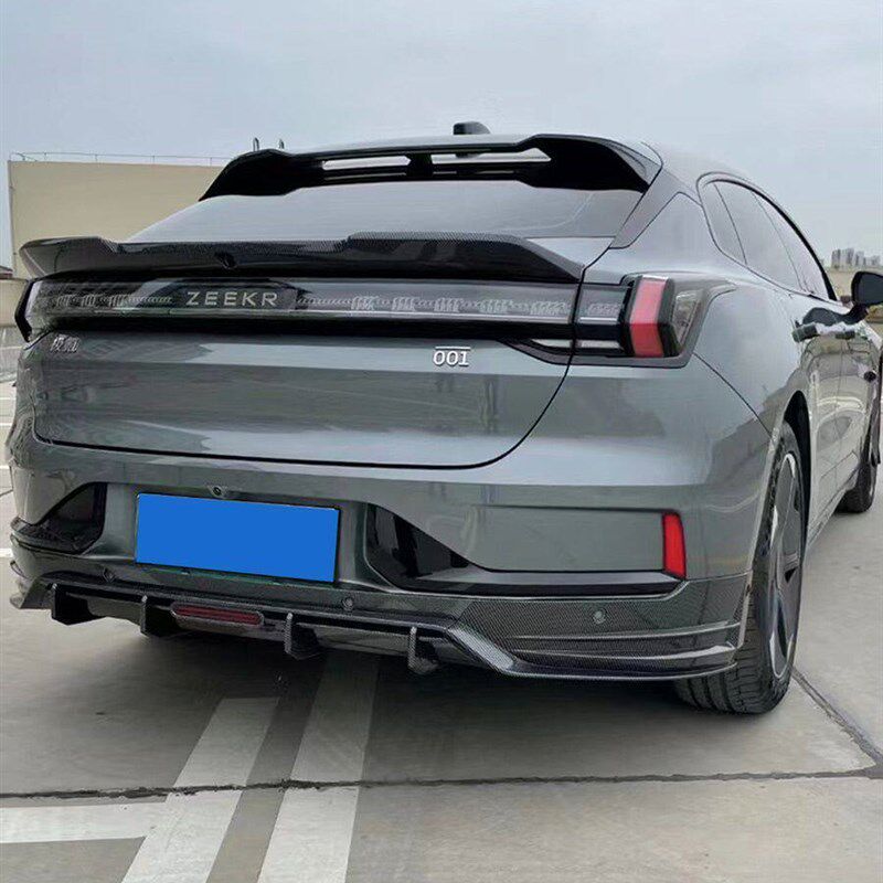 极氪001改装前唇后唇尾翼后轮挡泥板前杠防虫网包围套件