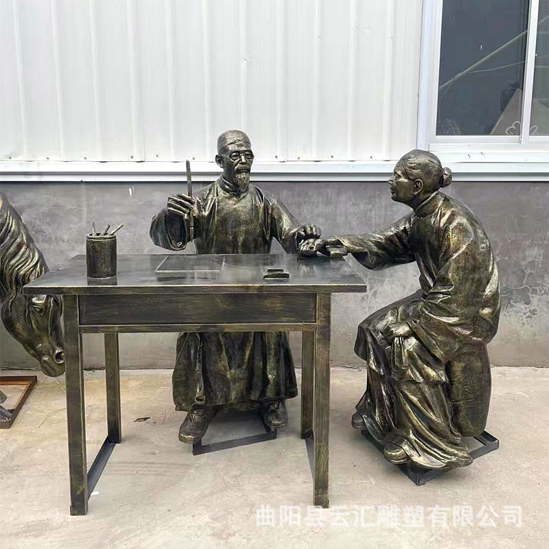 玻璃钢仿铜铸铜古代制药流程人物雕塑户外公园绿地广场景观人摆件